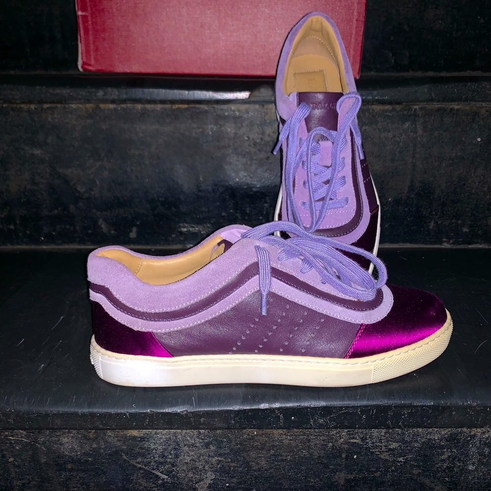 Bally’s, Youth Girl, Satin, Suede & Leather Sneaker, Sz 4/ EU 35, EEUC